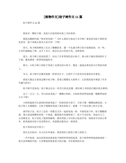 [植物作文]桔子树作文11篇