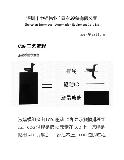 COG本压机预压机绑定IC全套流程