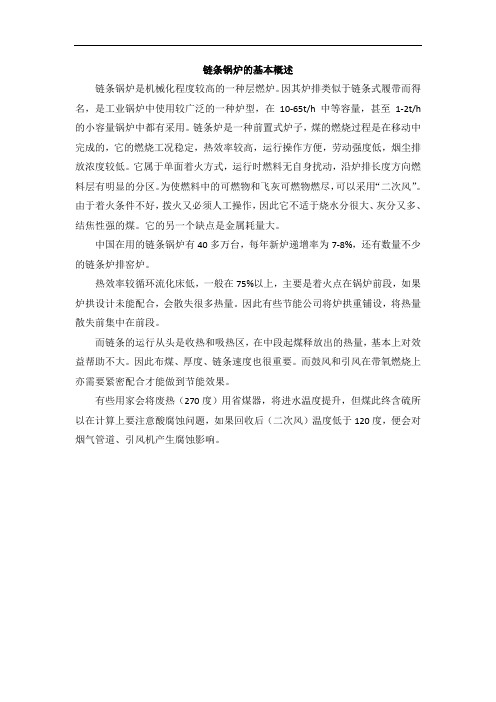 链条锅炉的基本概述