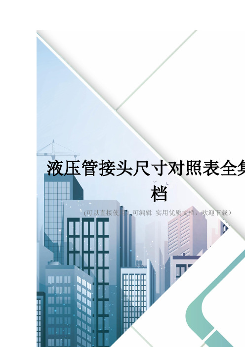 液压管接头尺寸对照表全集文档