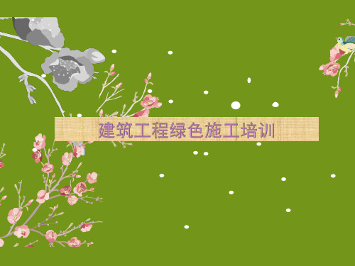 【精】建筑工程绿色施工培训讲义PPT