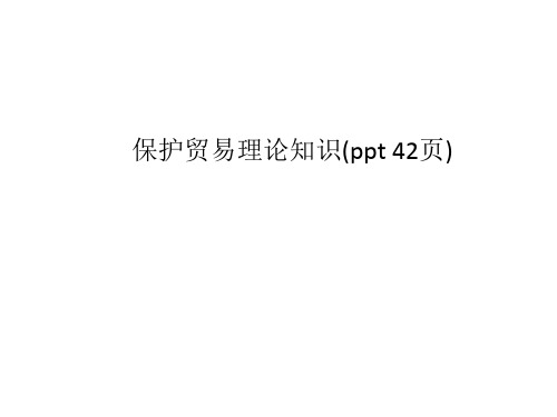 保护贸易理论知识(ppt 42页)