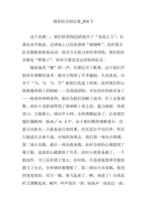 精彩纷呈的比赛_650字