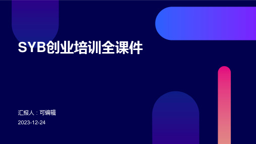 syb创业培训全课件ppt