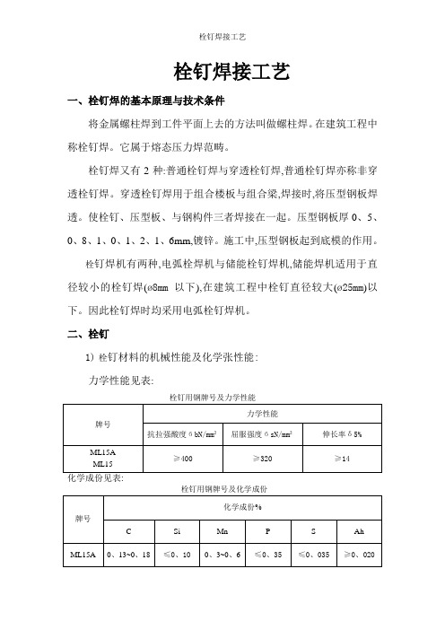 栓钉焊接工艺