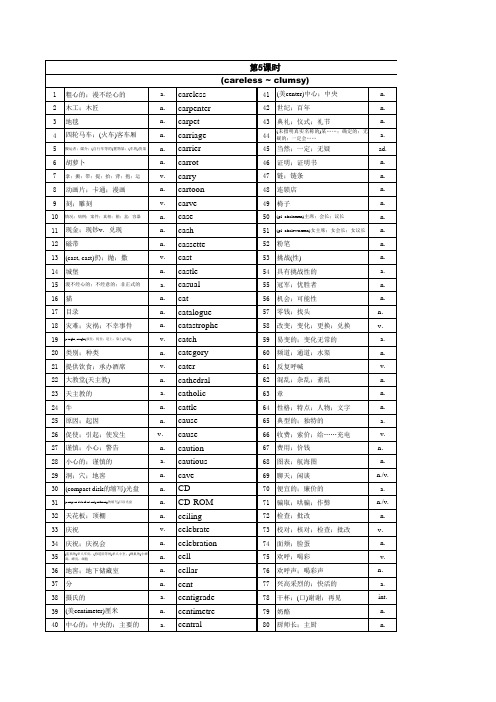 高考3500词汇默写(26课时)5-8课时答案