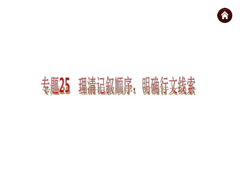 中考专栏散文阅读专题25理清记叙顺序,明确行文线索(58张PPT)
