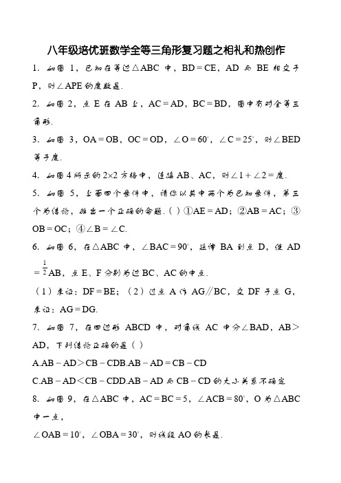 七年级数学全等三角形(培优)