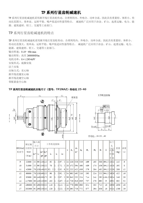 TP系列行星齿轮减速机
