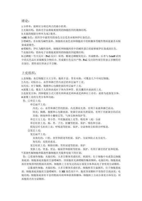 组胚知识点