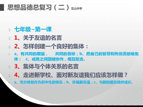 2015年初中政治复习提纲