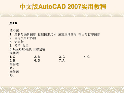 CAD2007教程完美版习题答案解析