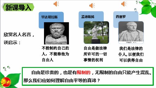 人教版(部编)八年级下册道德与法治：自由平等的真谛 (11)