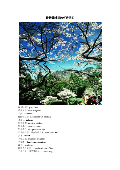最时尚的英语词汇