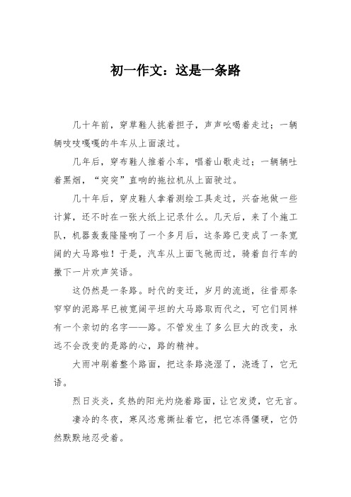 初一作文：这是一条路