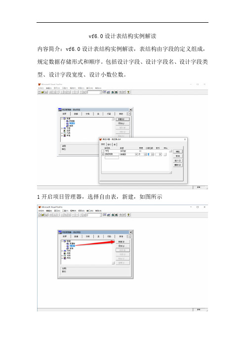 vf6.0设计表结构实例解读
