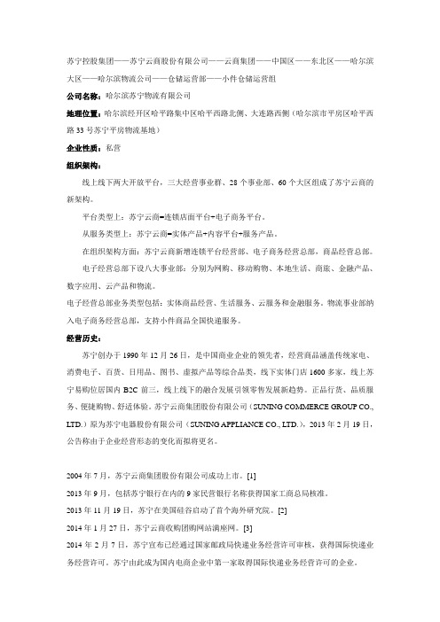 苏宁企业自然概况