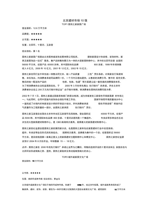 北京建材市场10强
