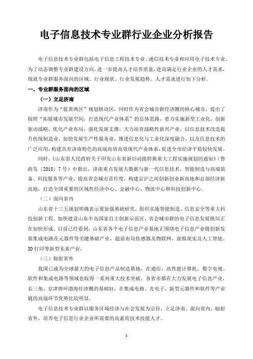 电子信息技术专业群行业企业分析报告