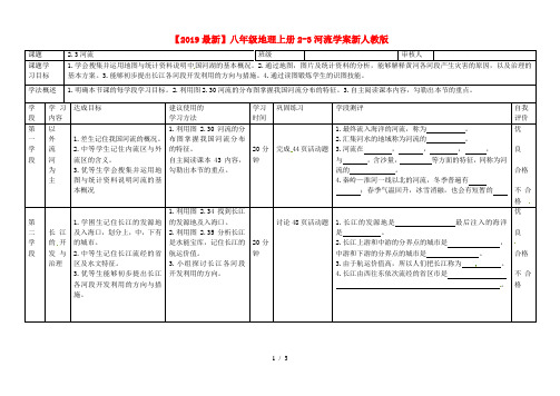【2019最新】八年级地理上册2-3河流学案新人教版