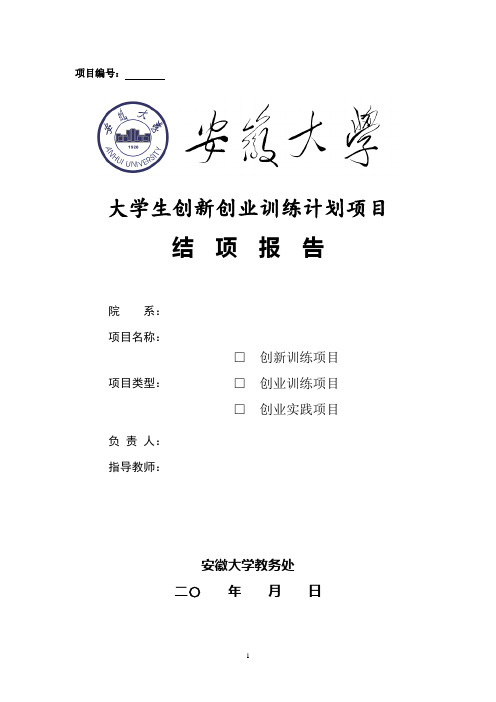 大学生创新创业训练计划项目