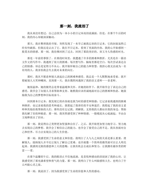 那一刻,我流泪了