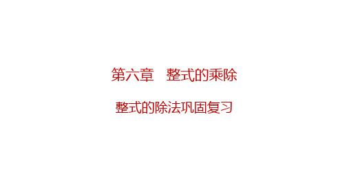 初中数学 整式的除法  巩固复习