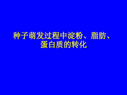 种子萌发过程中淀粉、脂肪、蛋白质的转化---文本资料