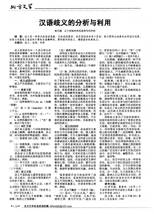 汉语歧义的分析与利用