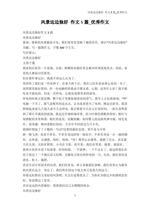 初中作文-风景这边独好 作文5篇_优秀作文