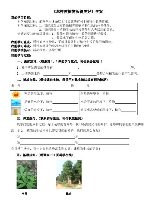 冀教版科学五年级上册第一学期学案【 怎样使植物长得更好】.docx (3)
