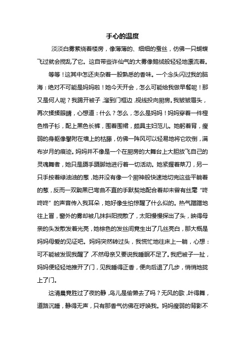 初三作文：手心的温度作文800字_1