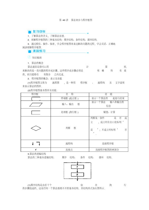 【学科精品】高考数学一轮复习算法初步与程序框图学案.doc