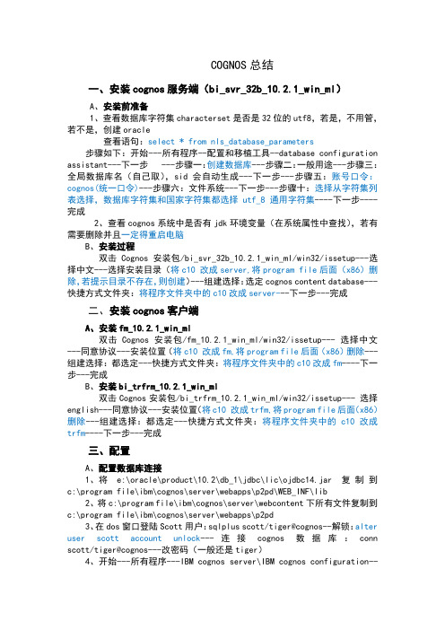 cognos的开发和使用