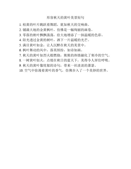 形容秋天的黄叶美景短句