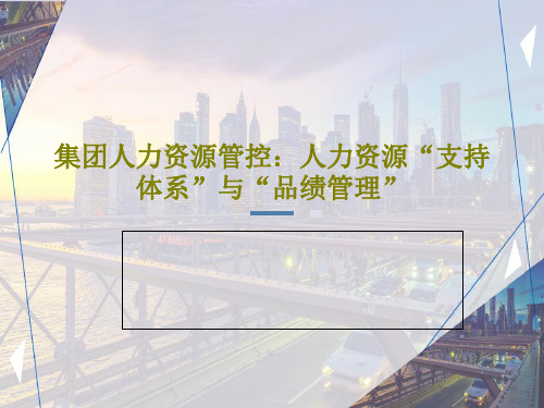 集团人力资源管控：人力资源“支持体系”与“品绩管理”共36页