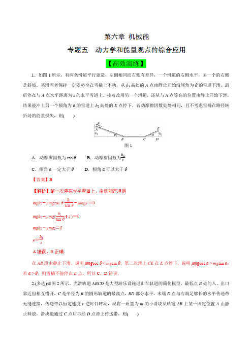 专题五 动力学和能量观点的综合应用(高效演练)-2019领军高考物理真题透析一轮复习(解析版)