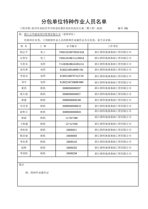 特殊工种