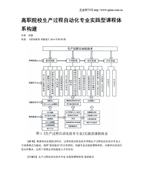 高职院校生产过程自动化专业实践型课程体系构建