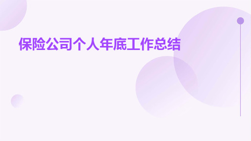 保险公司个人年底工作总结PPT