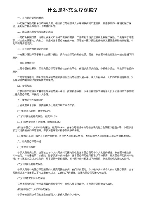什么是补充医疗保险？