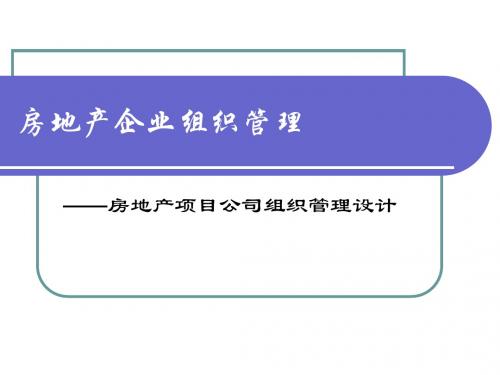 房地产企业组织管理