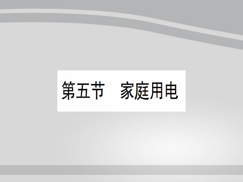第十五章 第五节 家庭用电—2020秋沪科版九年级物理上册课件
