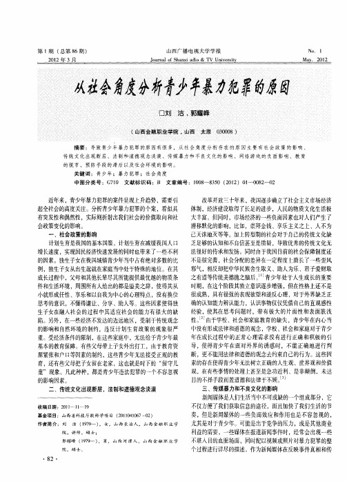 从社会角度分析青少年暴力犯罪的原因