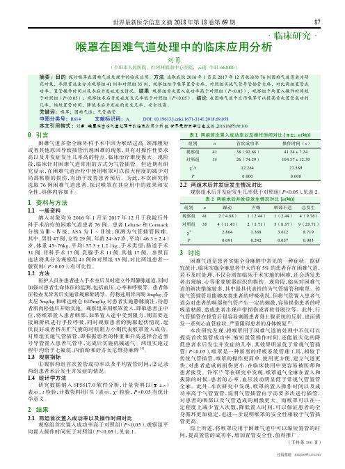 喉罩在困难气道处理中的临床应用分析