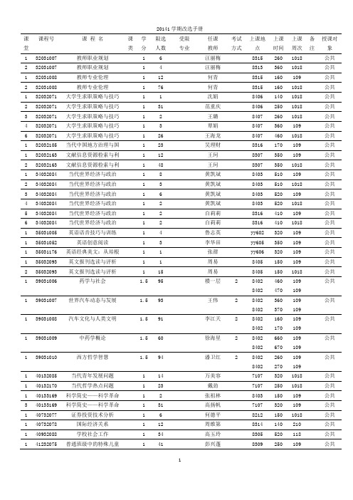 20141学期改选手册