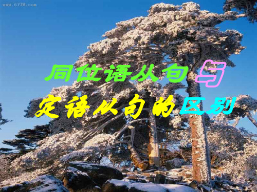同位语从句和定语从句的区别