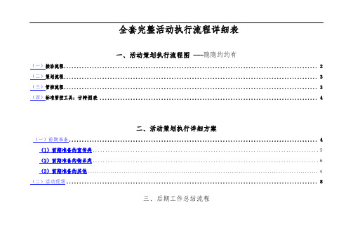 世界上最完整的详细活动策划执行方案(__最完整的项目策划与执行表)