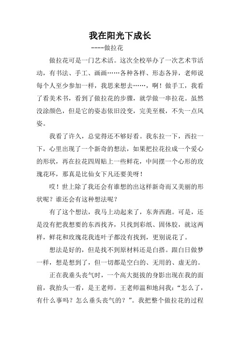 六年级艺术活动作文4(在阳光下成长)