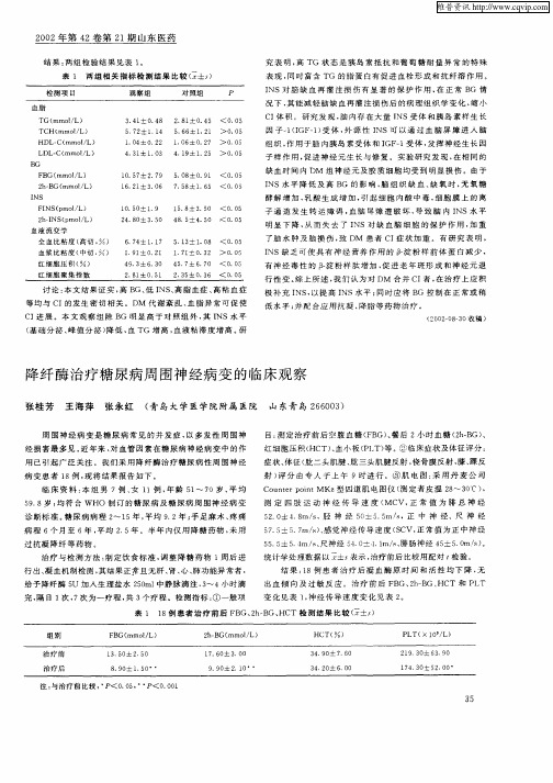 降纤酶治疗糖尿病周围神经病变的临床观察